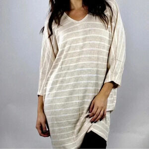 NWOT Blushing Dolman White Stripe Sweater Dress